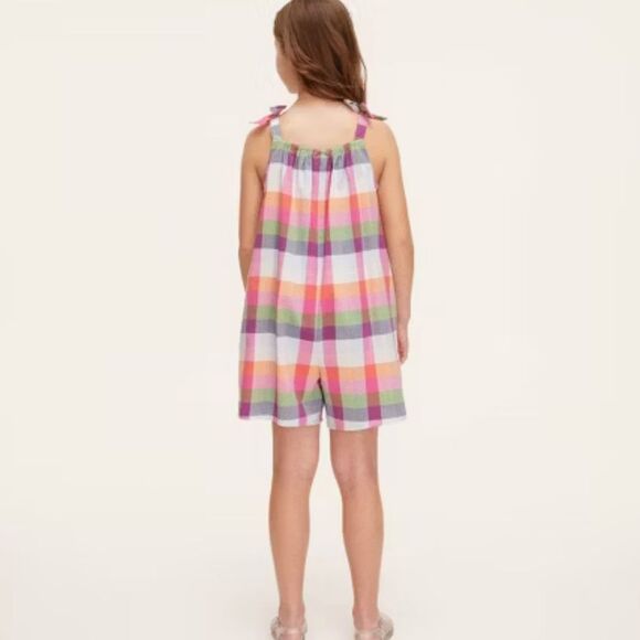 Girls' Plaid Tie-Shoulder Poplin Romper - kate spade new york x Target nwt XS - Picture 2 of 16